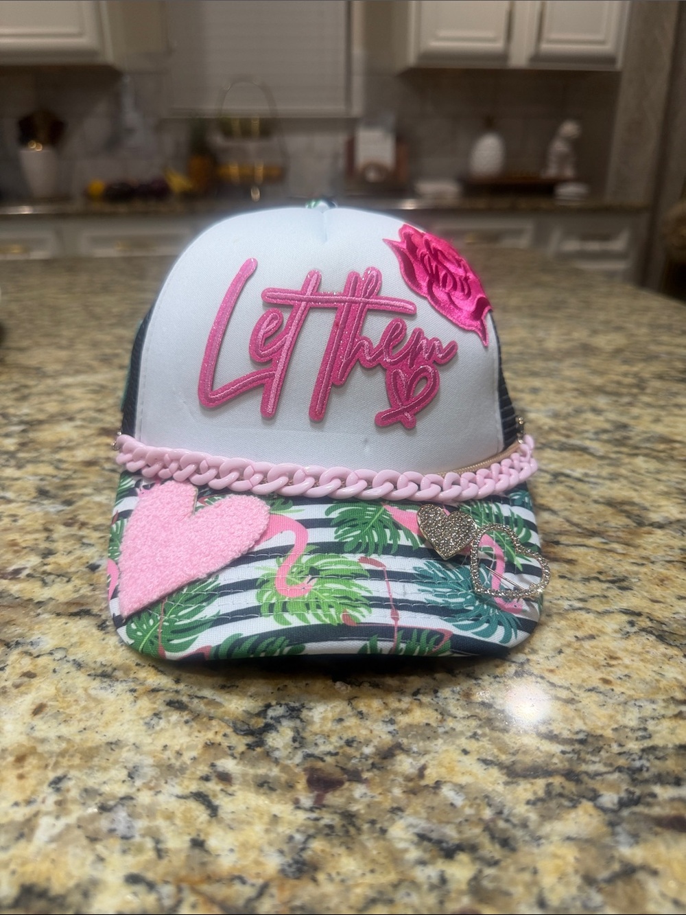 Let Them Pink Embellished Trucker Hat